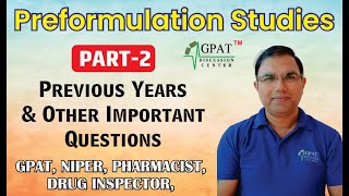 Prefomulation studies Pharmaceutics Lecture2 GPAT NIPER DRUG INSPECTOR PHARMACIST [upl. by Manas]