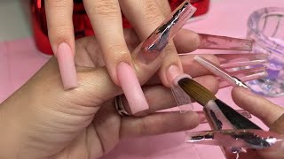 Acrylic Nails Tutorial  French Tip Design [upl. by Gomez]