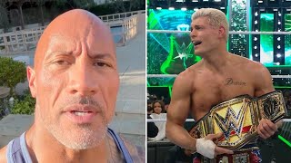 The Rock REACTS to Cody Rhodes Becoming WWE Champion and Beating Roman Reigns at WrestleMania 40 [upl. by Celie]