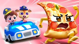 Police and Runaway Pizza  Police Rescue  Sharing is Caring  Nursery Rhymes amp Kids Songs  BabyBus [upl. by Ermanno]