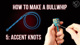 How to Make a Bullwhip Part 5 Accent Knots Midknot and Heelknot [upl. by Lennahc]