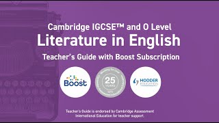 Cambridge IGCSE Literature in English Teachers Guide with Boost Subscription from Hodder Education [upl. by Ainattirb]