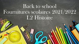 BACK TO SCHOOL  Fournitures scolaires 2021  L2 Histoire [upl. by Nnyliak]