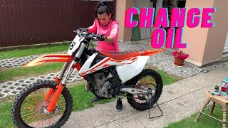 Change oil KTM SXF 250 VYMENA OLEJA KTM SXF 250 [upl. by Arin724]