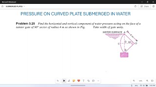 Hydrostatic forces on submerged Surfaces 17 Tainer gate with liquid on one sides [upl. by Kalila]