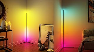 Multicolored LED corner floor lamp Demo 2021 [upl. by Christoforo]