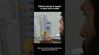 Incentive Spirometer Nursing Teaching in 21 Seconds shorts [upl. by Arait]