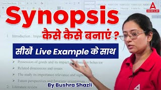 Synopsis कैसे बनाये  सीखे Live Example के साथ How to write a synopsis for Project [upl. by Nnaes706]