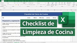 Check List de LIMPIEZA DE COCINA para restaurantes  Plantilla Excel Gratis [upl. by Sivel846]