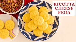 Ricotta Cheese Peda  Kesar Peda with Ricotta Cheese  Easy Peda Recipe  Kesar Peda [upl. by Farris463]