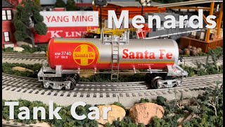 Menards O Scale Santa Fe Tank Car Feb 6 2024 [upl. by Goddord]