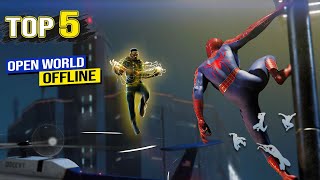 Top 5 Open World Spider Man Games For Android 2022  High Graphics [upl. by Ahsem]