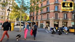 ☀️ Barcelonas Sunny Autumn Walk  Barcelonas Eixample district  Walking Tour 4K HDR [upl. by Akirdnuhs]