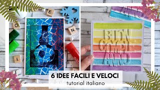 15  6 BIGLIETTI di auguri FAI DA TE FACILI e VELOCI 2022 card making tutorial italiano [upl. by Netti]