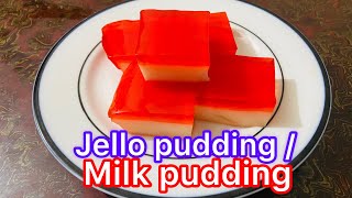 Jello pudding  Valentine’s Day puddingHow to make jello puddingmilk pudding  jello milk pudding [upl. by Enirroc]