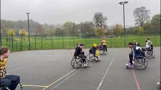 Calderdale Locomotives Wheelchair American football session mini game [upl. by Dorlisa536]