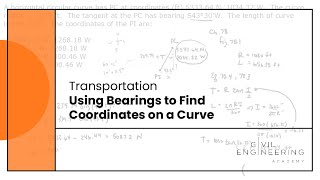 TransportationUsing Bearings to Find Coordinates on a Curve [upl. by Ydniw]