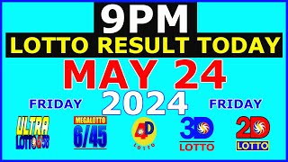 Lotto Result Today 9pm May 24 2024 PCSO [upl. by Sussman434]