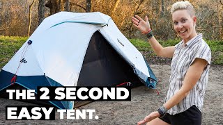 Review Decathlon Quechua 2 Second Easy Fresh amp Black 2Person Waterproof Camping Tent [upl. by Nivlek]