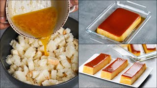 I MAKE BREAD EGG PUDDING WITH LEFTOVER BREAD  BREAD PUDDING RECIPE  PUDDING DESSERT RECIPE [upl. by Nahshunn]