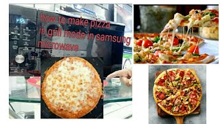 how to make pizza in grill mode in Samsung Microwave [upl. by Kyre839]