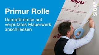 Dampfbremse auf verputztes Mauerwerk luftdicht anschliessen  SIGA Primur Rolle [upl. by Eislek]