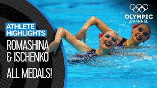 Romashina amp Ishchenko 🇷🇺 ALL Artistic Swimming Medal routines  Athlete Highlights [upl. by Noreik]