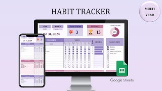 Habit Tracker Template  Boost Productivity amp Achieve Your Goals [upl. by Rame]