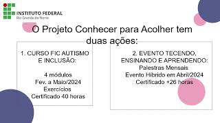 Projeto Conhecer para Acolher ‐ Orientação para os cursistas [upl. by Dimond]