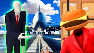 SLENDER MAN is Chasing Me at an Airport in Gmod Garrys Mod Hide and Seek [upl. by Asaeret]