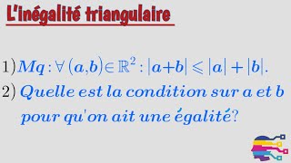 Une petite démonstration de l’inégalité triangulaire [upl. by Ysdnyl900]