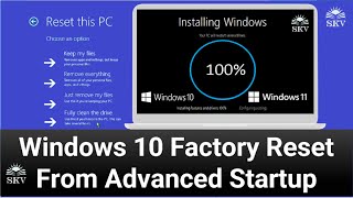 Windows 10 Factory Reset From Advanced Startup Options  Reset Windows 1011 from the Login Screen [upl. by Stiruc]