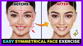 EASY SYMMETRICAL FACE EXERCISE  Fix Asymmetrical Face Balance amp Strength Facial Muscle [upl. by Eiramnna]