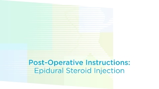 PostOperative Instructions Epidural Steroid Injection [upl. by Einnaf287]