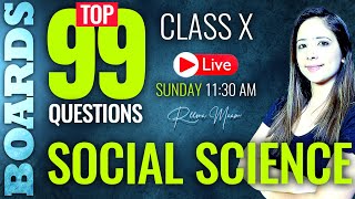 Top 99 Question of SST Class 10th Social Science Boards Question with Reema Maam Science and Fun [upl. by Metts458]