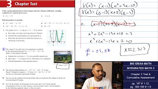 Big Ideas Math IM3 Chapter 3 Test amp Cumulative Assessment Problem Set [upl. by Uziel414]