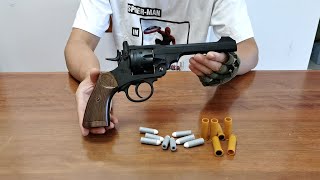 Webley MK VI Revolver Soft Bullet Toy Gun Unboxing 2022 [upl. by Yesrej304]