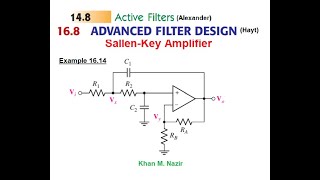 ENA 148 168 Hayt Advance filter design SallenKey Filter In English [upl. by Lishe]