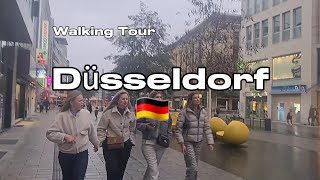 Düsseldorf Germany 🇩🇪 Walking Tour in Düsseldorf City of Germany Evening Walk [upl. by Ecirtnom]