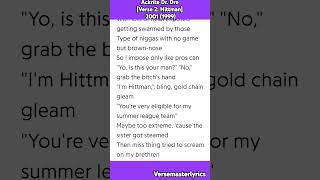 Ackrite Dr Dre Verse 2 Hittman 2001 1999 hiphop rap music lyrics Verse [upl. by Ebberta]