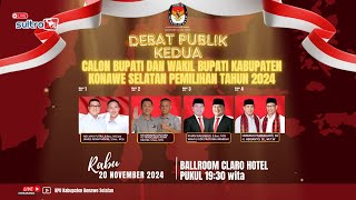 🔴LIVE  KPU KONAWE SELATAN GELAR DEBAT PUBLIK KEDUA CALON BUPATI amp WAKIL BUPATI KONSEL TAHUN 2024 [upl. by Essirehs]