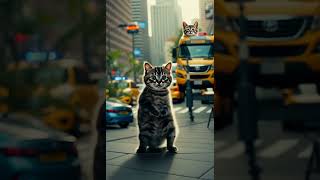 Cat in New York cat catdance funny newyork shorts [upl. by Ahsikar586]