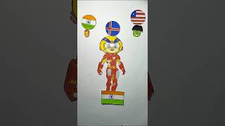 India 🇮🇳 USA 🇱🇷 Iceland 🇮🇸 independence day drawing art shortvideo shorts ashortaday [upl. by Grazia906]