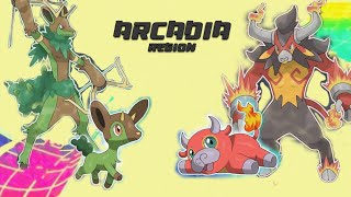 Complete Fakedex  Arcadia Fakemon Region Gen 9 Pokemon Wisdom and Madness [upl. by Aennyl]