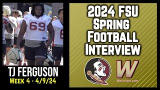 Florida State transfer OL TJ Ferguson talks first spring with Seminoles  FSU Football  Warchant [upl. by Niuq273]