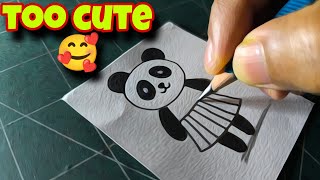 Draw a SUPER CUTE Panda with Pencil in Minutes [upl. by Ecnirp846]