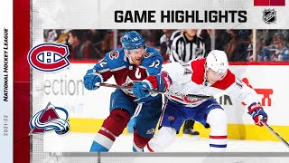 Canadiens  Avalanche 12222  NHL Highlights [upl. by Saval]