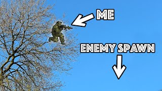 Pi£ing off airsoft players from the TALLEST tree on the map 🌳 [upl. by Negaem]