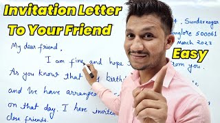 Letter Writing in English  Write a letter to your friend inviting Birthday party  English Class 10 [upl. by Linis]