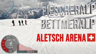 4K Skiing Aletsch Arena Bettmeralp Starting From Fiescheralp Wallis Switzerland GoPro HERO11 [upl. by Darnell]